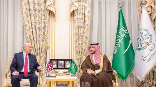 Defence Secretary John Healey meets Saudi defence minister His Royal Highness Prince Khalid bin Salman Al Saud 