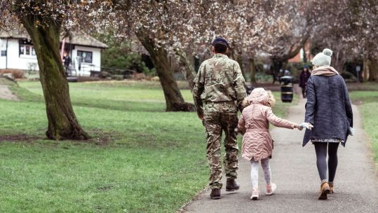 Parents Child Adoption Walking Outside Blossom Can I Adopt While In The Military Tim Humphries Credit: SSAFA