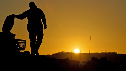 Soldier silhouetted ANON