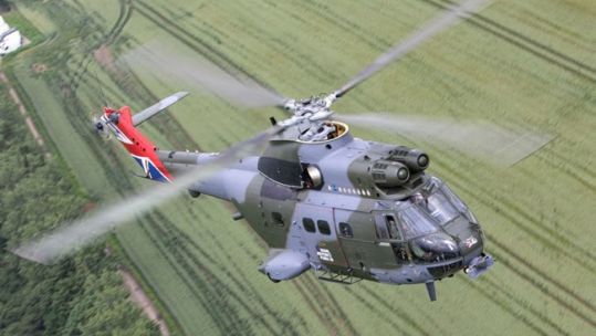 50th Anniversary Puma Helicopter New Paint Job over Oxfordshire countryside 02072021 CREDIT MOD