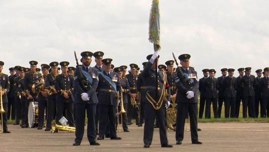 605 Squardron presented with new standard at RAF Cosford 210723 CREDIT BFBS