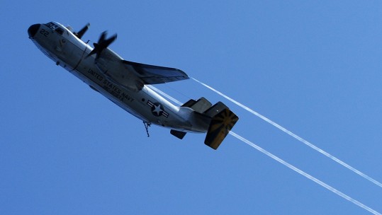 A C-2A Greyhound from the "Providers" of Fleet Logistics Support Squadron (VRC) 30 - US Navy - CREDIT: US 7th Fleet