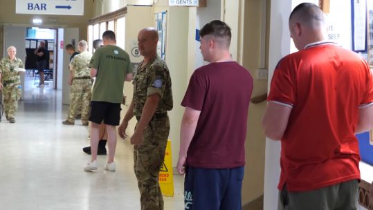 7 Rifles on Op Tosca socially distanced queue for meal in Cyprus USED ON 290520 CREDIT 7 Rifles.jpg 