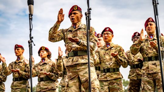 82 Airborne Division All American Chorus perform for the Division Review at Fort Bragg May 2023 DVIDS Image 7818889 CREDIT US Army