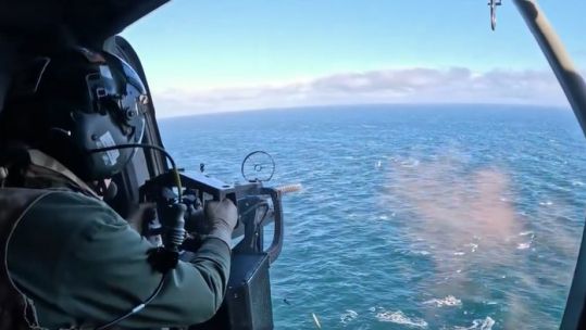 Merlin Mk2 heavy machine-gun test by 820 NAS in Norway (Picture 820 Naval Air Squadron)