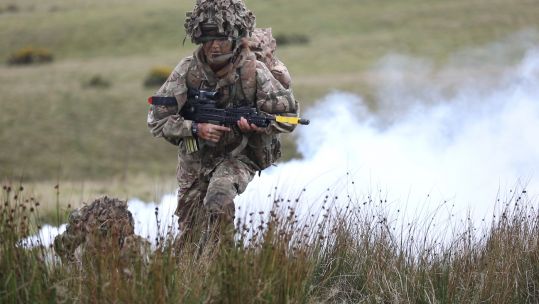 Team member during Section Attack. Credit: Georgina Coupe, BFBS