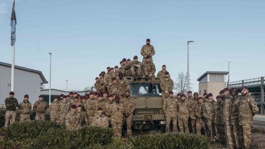 A Bedford Light recovery vehicle being unveiled as a gate guardian at Merville Barracks in Colchester 100125 CREDIT Cpl Stone, British Army 2