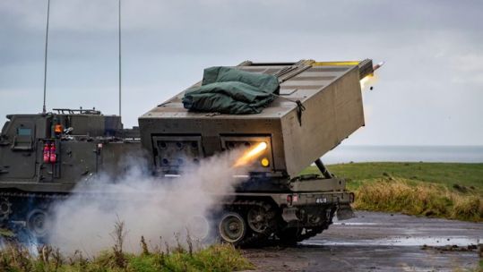 A M270 MLRS firing operated at Kirkcudbright Training Area in Scotland (Picture: MOD).