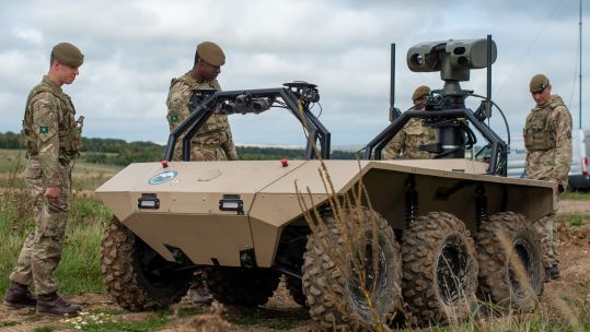 Cover image: A MIRA ground vehicle used in the DSTL experiment which partnered military personnel with next-generation smart machines (Picture: DSTL).