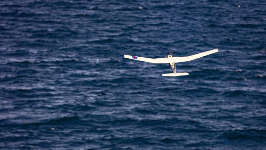Cover image: A Puma drone flying low over the English Channel (Picture: Royal Navy).