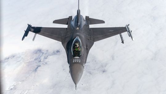 A US F-16 Fighting Falcon preparing to be refueled (Picture: US Dept of Defense).