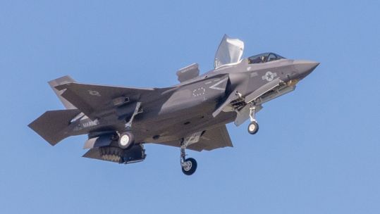 A US Marine Corps F-35B Lightning II prepares to land 11102024 CREDIT US Dept of Defence