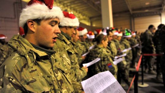 A carol service in Camp Bastion Afghanistan during Christmas 2011 221211