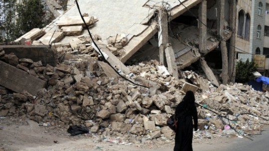 A damaged house in Sanna Picture PA.jpg