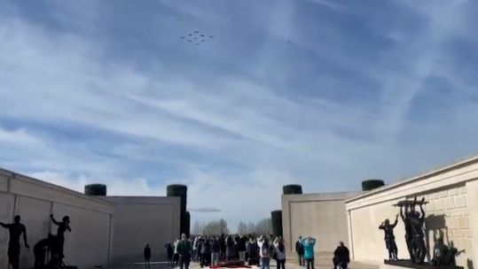 A flypast over the National Memorial Arboretum in Staffordshire has taken in honour of the Queen 17092022 CREDIT National Memorial Arboretum