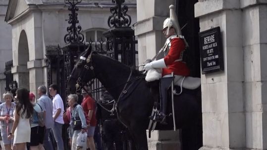 A member of the British Military on duty at Horse Guards 020824 CREDIT BFBS