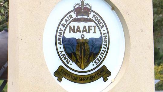 A memorial which marks 100 years of the NAAFI.