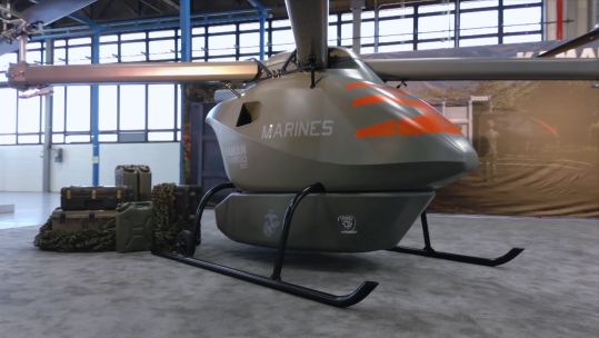 A model of the Kargo UAV on display at Farnborough Air show which was half size 05082022 CREDIT BFBS