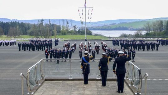 A passing out parade at HMS Raleigh