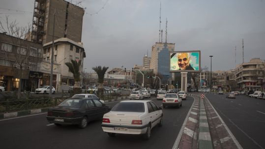 A picture of top Iranian General Qasem Soleimani is seen in Tehran, Iran