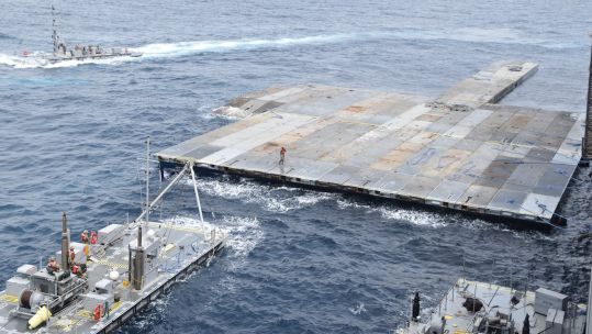  A pier being built by the US to help get aid into Gaza 300424 CREDIT US Central Command X