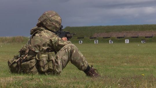 A reservist at Barry Buddon Training Camp, Scotland during Phase 1 Training 220720 CREDIT BFBS .jpg 