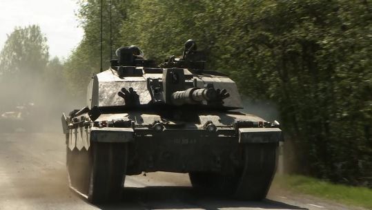 A tank on Exercise Hedgehog, taking part in Estonia