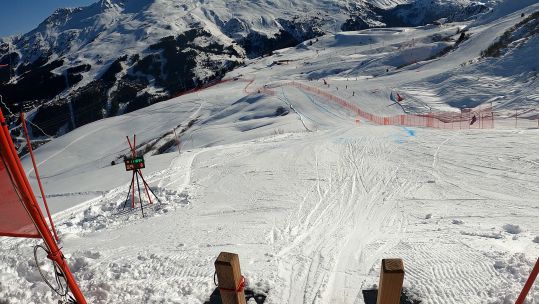 A view from the top of Meribel's downhill course