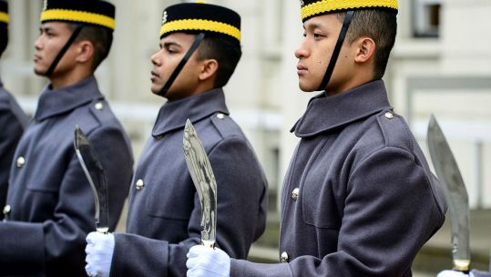 Gurkhas drill with Kukris