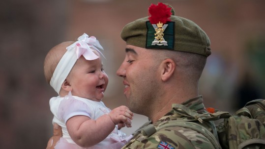 3rd Battalion The Royal Regiment of Scotland 3 SCOTS Homecoming Private Ewan Ross daughter