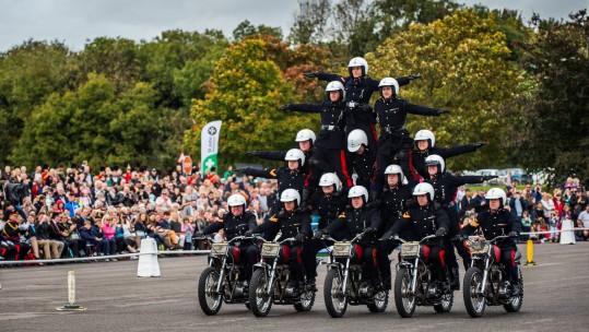 Royal Signals Motor Cycle Display Team White Helmets Final Performance Blandford Dorset Defence Imagery