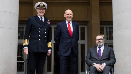 Admiral Sir Tony Radakin, Defence Secretary John Healey, David Williams MOD Permanent Secretary CREDIT ADM TONY RADAKIN X