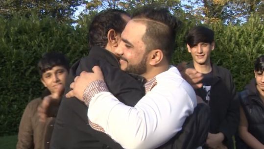 Jamal and father reunited in the UK.