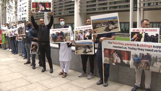 Afghan interpreters protest in London.