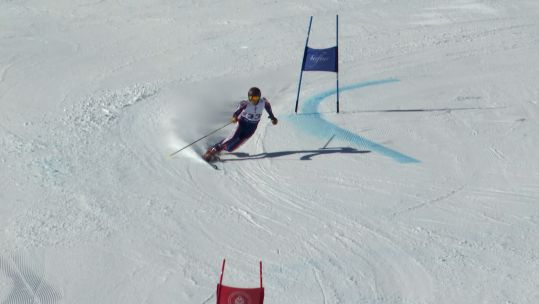 Air Engineering Technician Matthew Deane gets second place in the Telemark Giant Slalom at Meribel