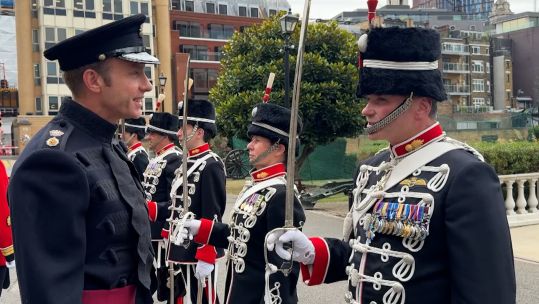 Air Marshal Andrew Turner joins Light Cavalry Honourable Artillery Company Armoury House, City of London 040924 CREDIT BFBS