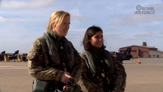 Alice Powell Jamie Chadwick W Series Racing Drivers RAF Valley Picture Royal Air Force