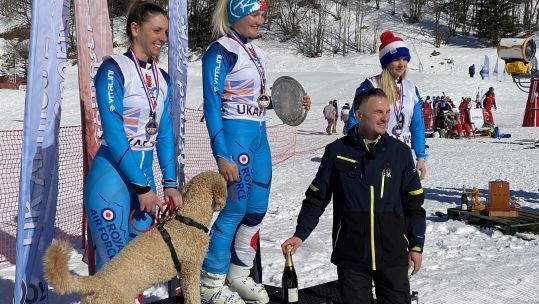 Alpine Ski Giant Slalom Final women's podium
