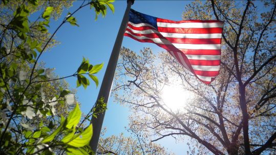 American Flag honouring veterans