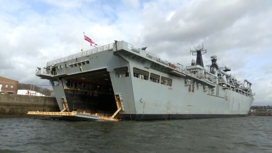 Amphibious assault ship HMS Albion on Operational Sea Training