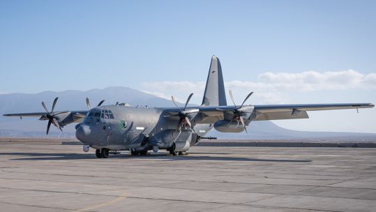 An AC-130J Ghostrider sits on a runway north of Antofagasta, Chile during exercise Southern Star 23 27072023 CREDIT US Dept Def