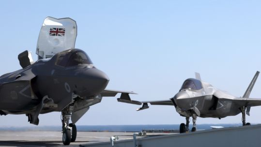 F-35B on board aircraft carrier HMS Queen Elizabeth