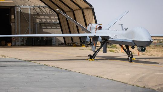 An RAF Reaper drone used to help British forces evacuate UK nationals from Sudan (Picture: RAF).