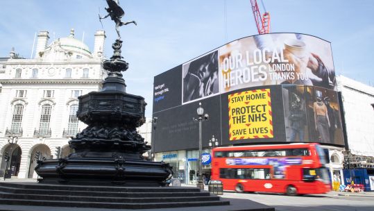 Cover image: An empty Piccadilly Circus in central London during the lockdown (Picture: PA).