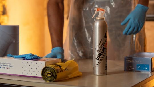 Anon British Army soldier with Coronavirus Virusend Spray in Medway cropped 101220 CREDIT MOD .jpg