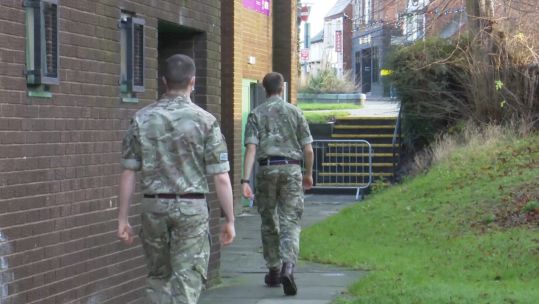Anon military personnel at South Derbyshire rapid coronavirus test centre 221220 CREDIT BFBS .jpg