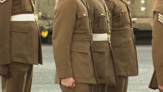 Anonymous Army personnel on parade at Bulford