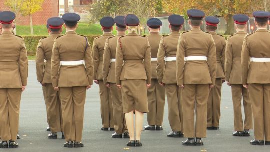 Anonymous Army troops on parade at Bulford