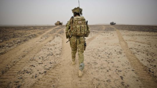 Anonymous British Army soldier in Afghanistan 170312 CREDIT PA