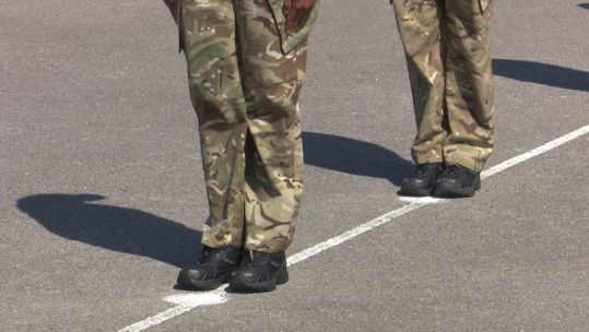 Anonymous Royal Navy recruits legs and feet 